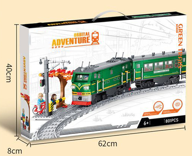 City Theme Green Train Orbital Adventure Lego Sets Train Model Toy For Kids-TY0050
