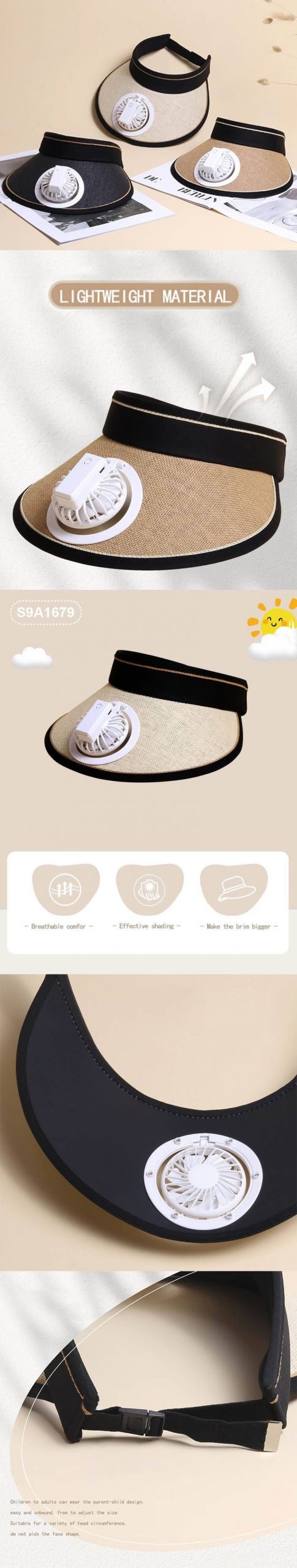 Sun visor with fan