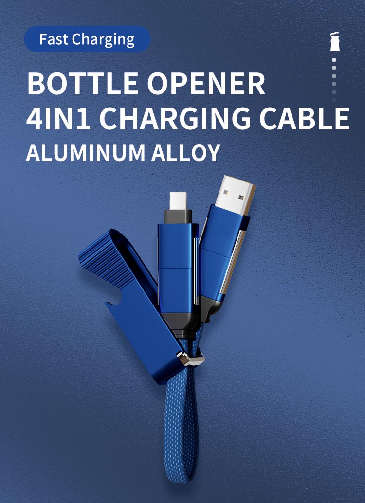 Bottle Opener 4 In 1 Fast Charging Cable