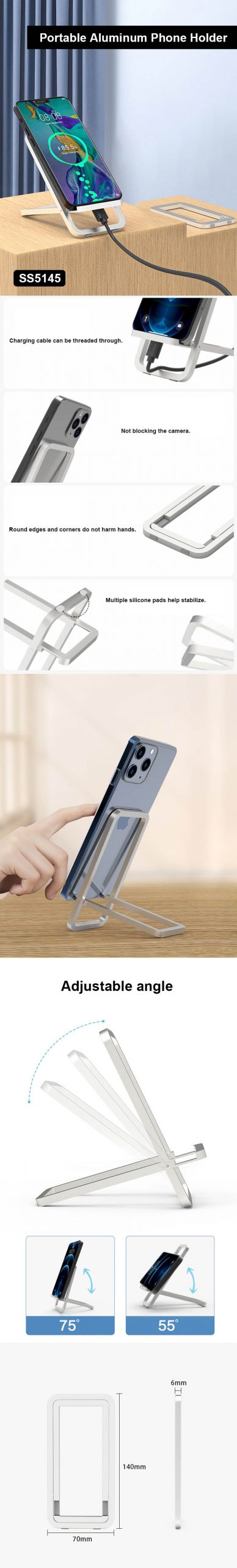 Portable Aluminum Phone Holder