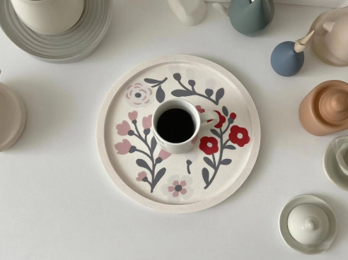 DIY Transfer Sticker Round Plaster Tray