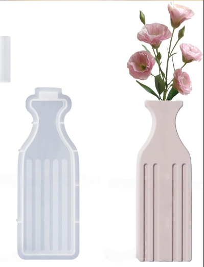 DIY Craft Flower Vase Rectangular Straight-grained Design