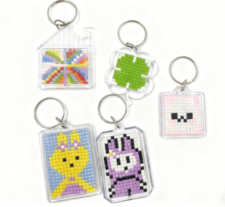 DIY Diamond Painting Keychain Kit
