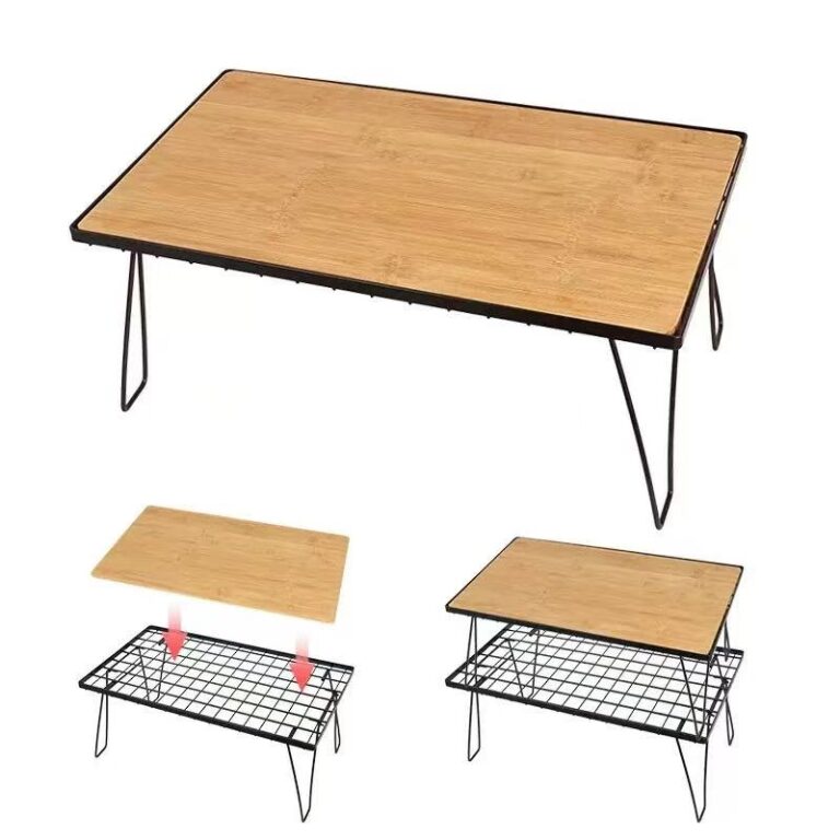 Foldable Iron Frame Bamboo Outdoor Multi-Purpose Table BA0318