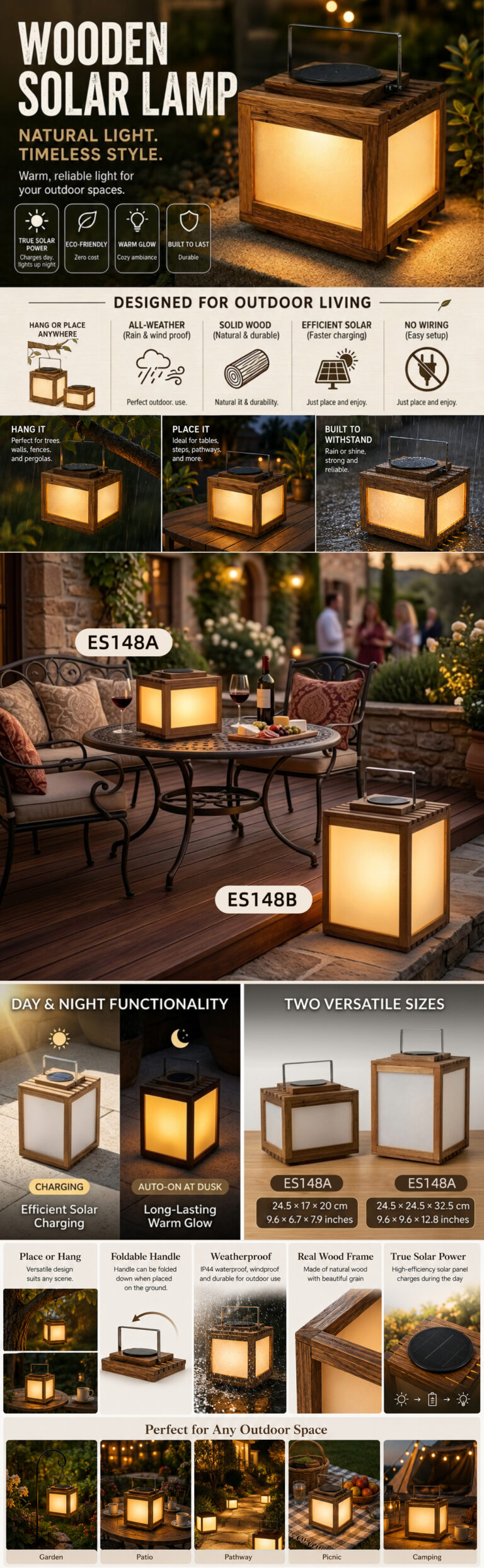 Wooden Soar Lamp – ES148A & ES148B