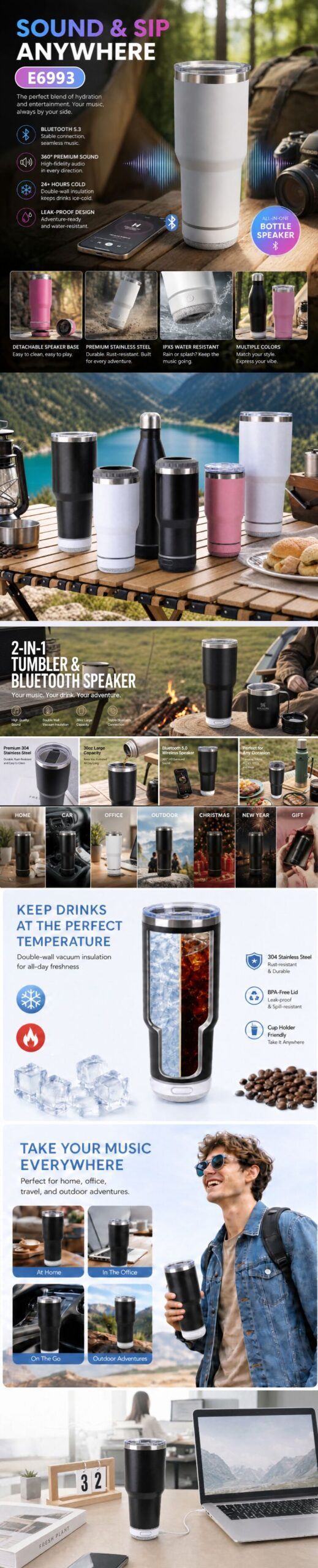 2 IN 1 TUMBLER & BLUETOOTH SPEAKER