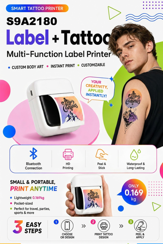 New Bestseller: 2-in-1 Smart Tattoo & Label Pocket Printer