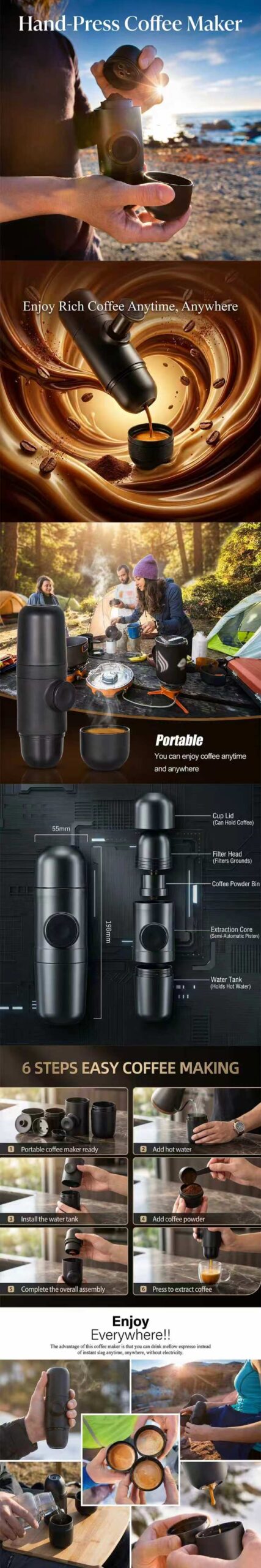 Hand-Press Coffee Maker