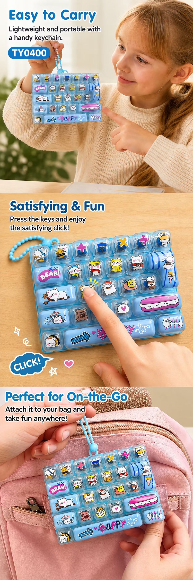Cartoon Button Fidget Toy