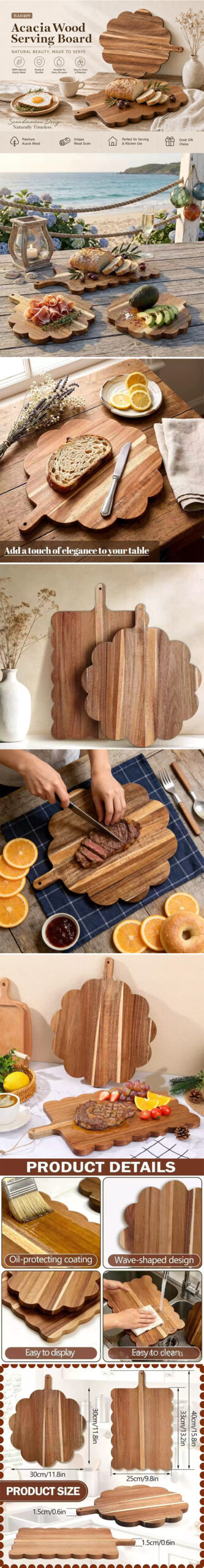 Decorative Wooden Cheese Platter 