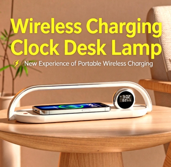 3-in-1 Wireless Charging Clock Lamp