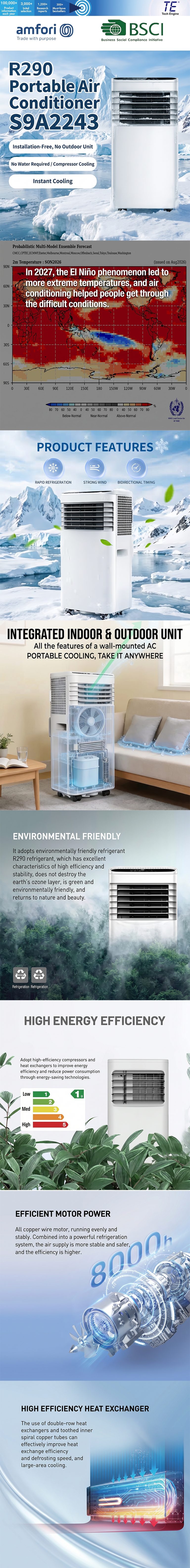 R290 Portable air conditioner