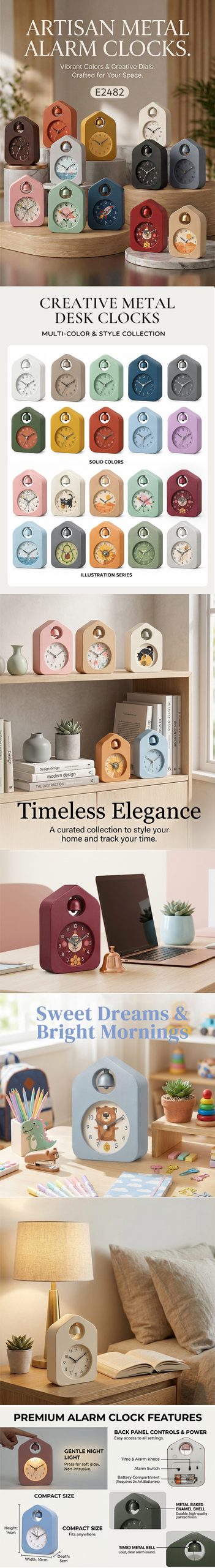 Artisan Metal Alarm Clocks