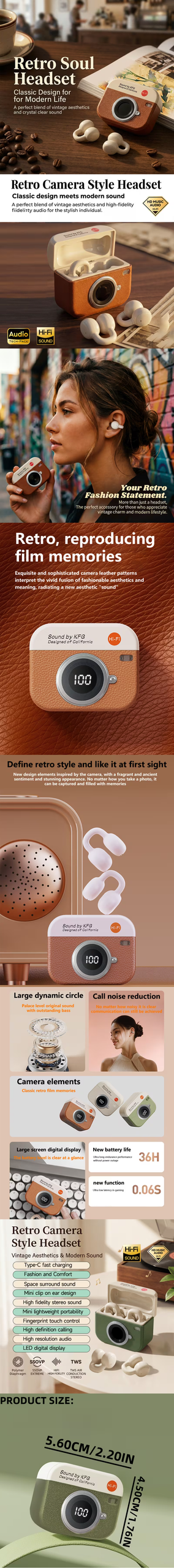 Retro Bluetooth Earbuds