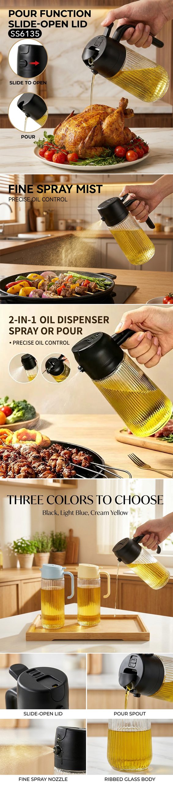 2 in 1 Oil Dispenser Bottle